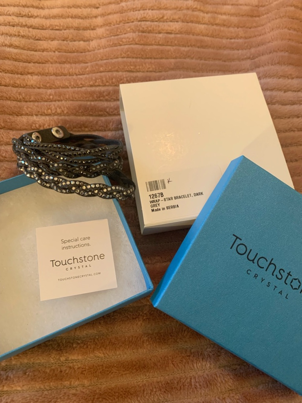 Touchstone Crystal Black Layered Crystal Wrap Bracelet - Picture 5 of 9